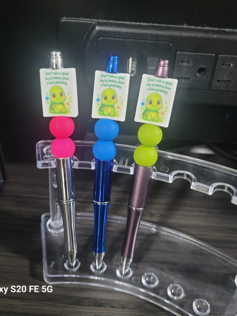Handmade Motivational Turtle Beaded Pens